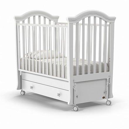 Детская кровать Nuovita Perla swing продольный, цвет - Bianco/Белый 